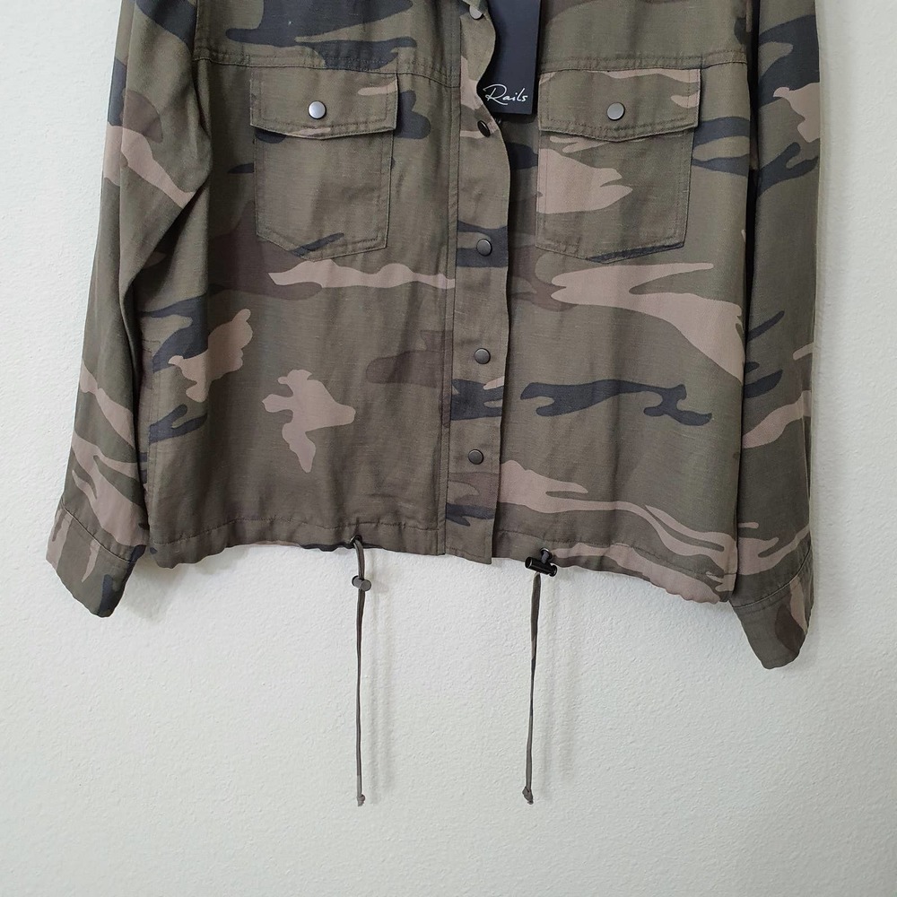 Rails Collins Sage Camo Linen Jacket Women's Size… - image 4